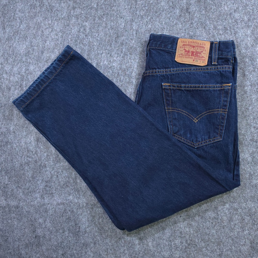 Vintage Levi's‎ Mens Regular Straight Leg Jeans Dark Wash Indigo Blue 36x30 y2k